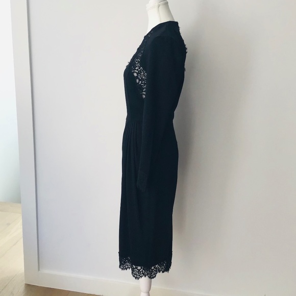 ZIMMERMANN size 1 (8/10) black lace fitted cocktail dress with long sleeves - Picture 5 of 9
